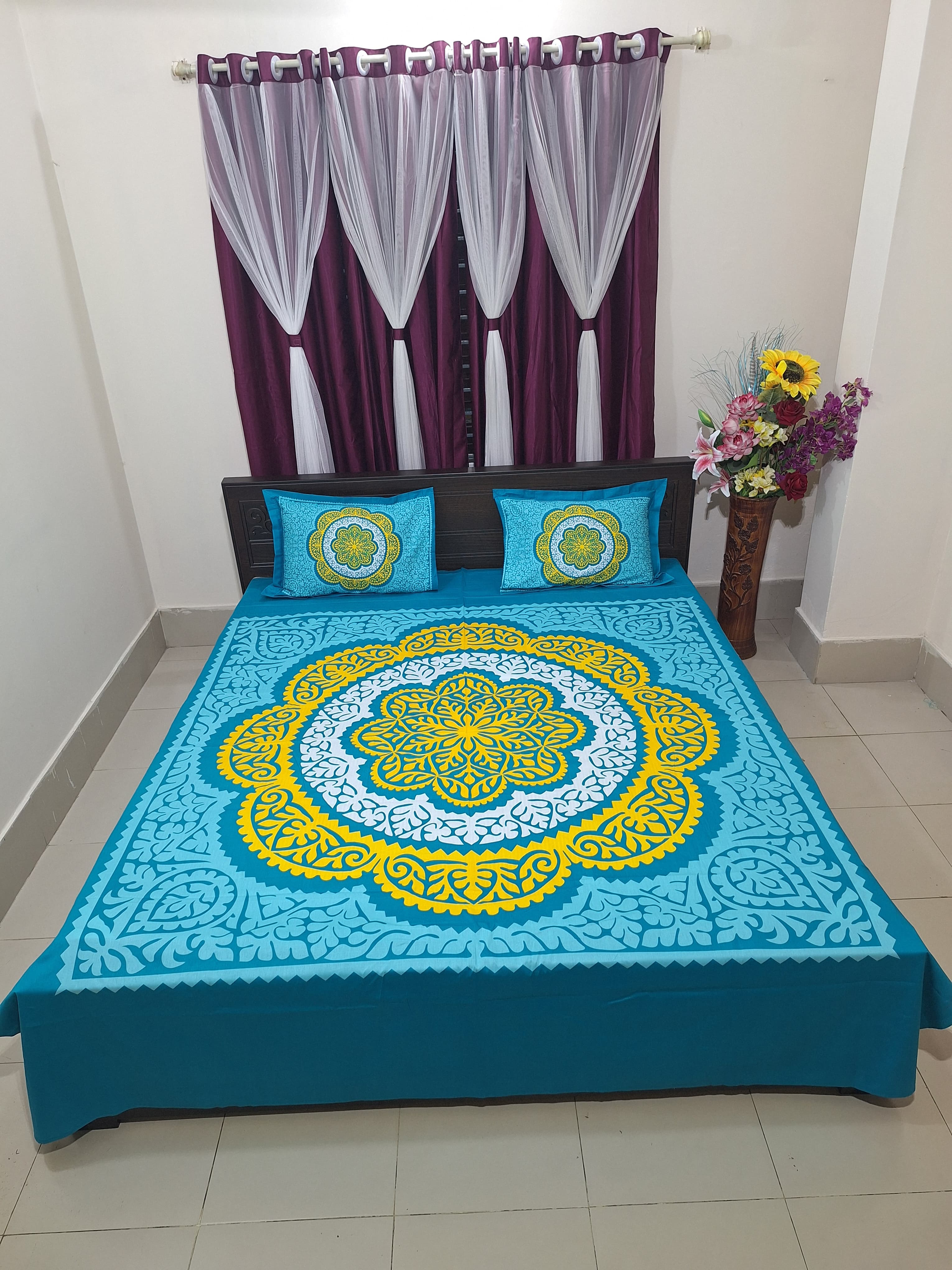 HD Printed Premium Panel Bedsheet
