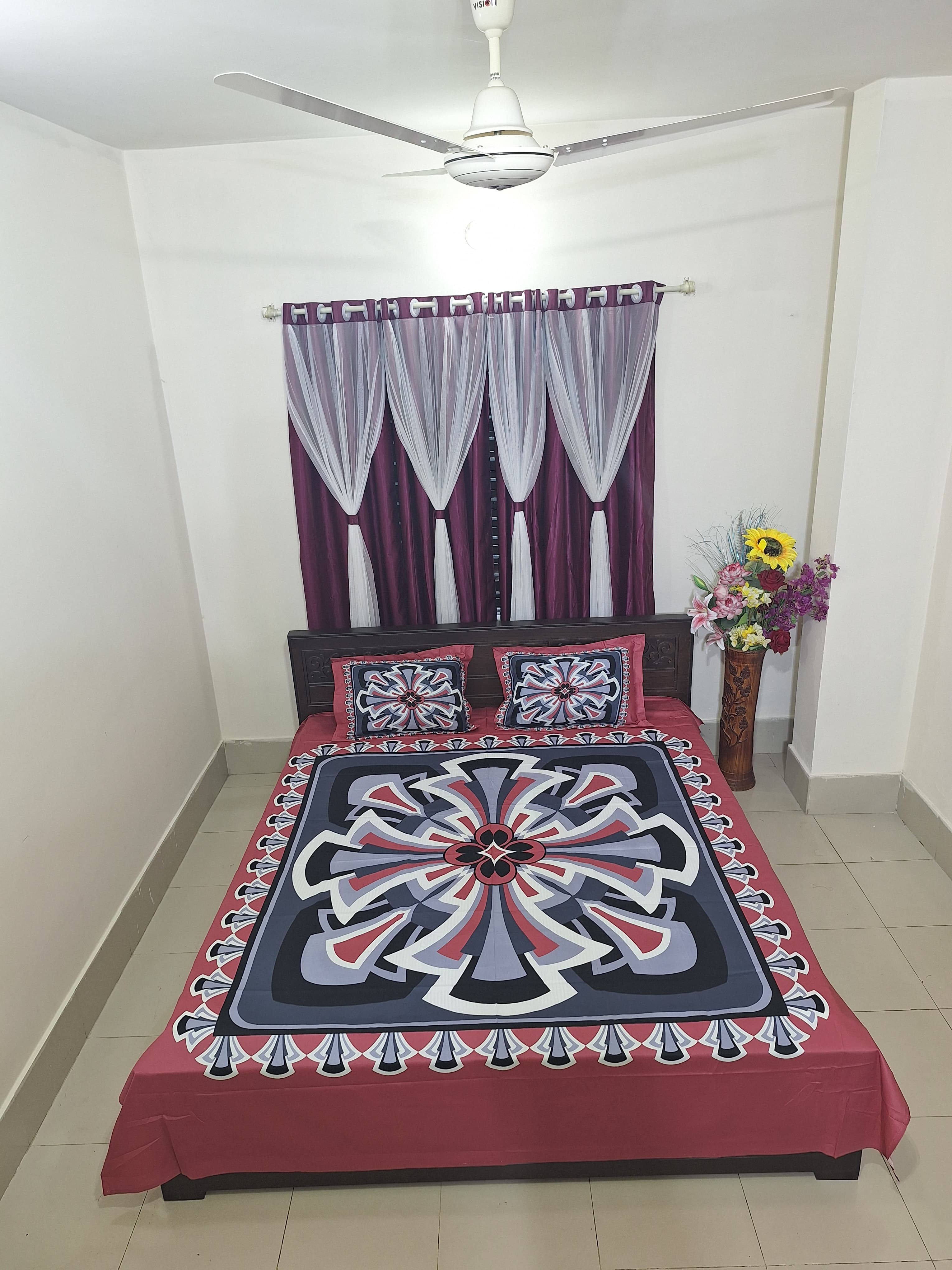 HD Printed Premium Panel Bedsheet