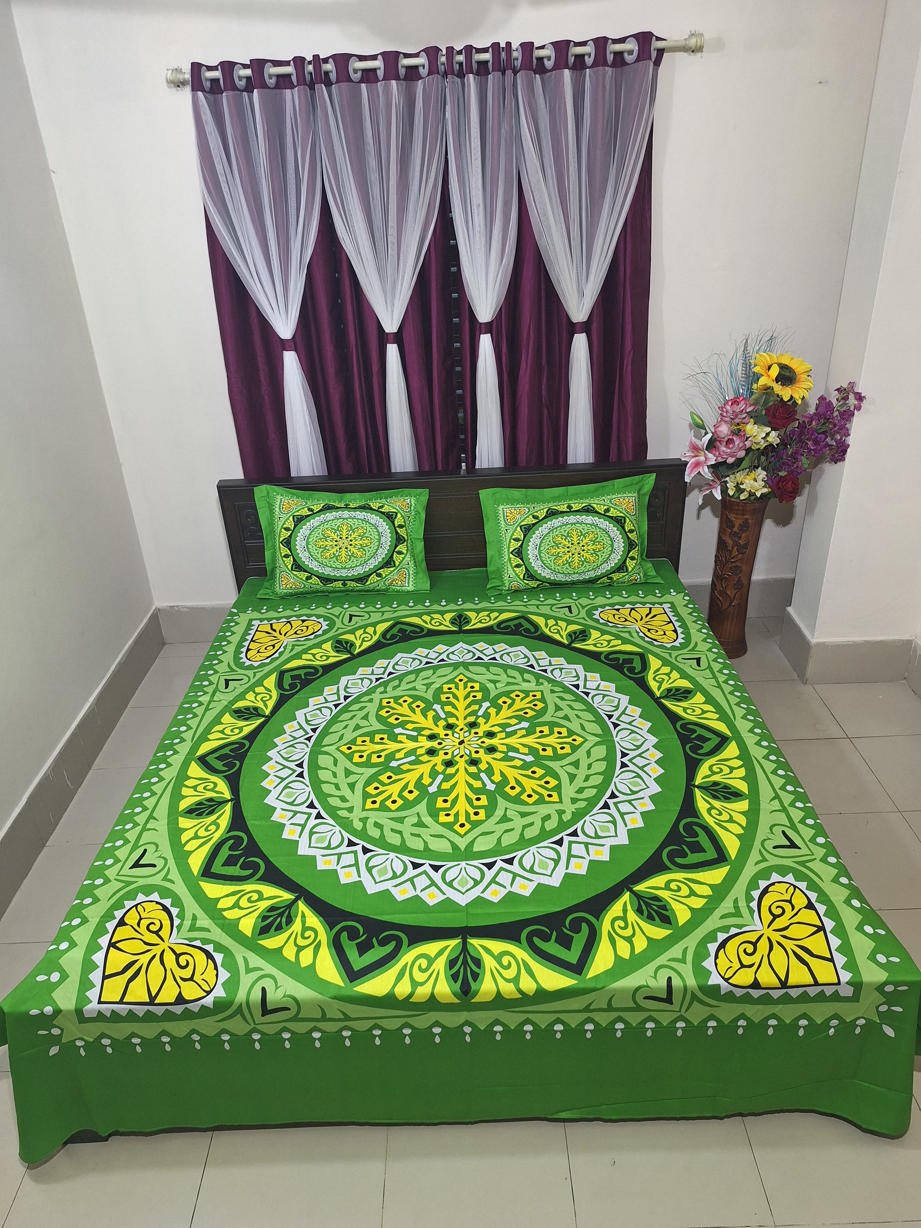 HD Printed Premium Panel Bedsheet