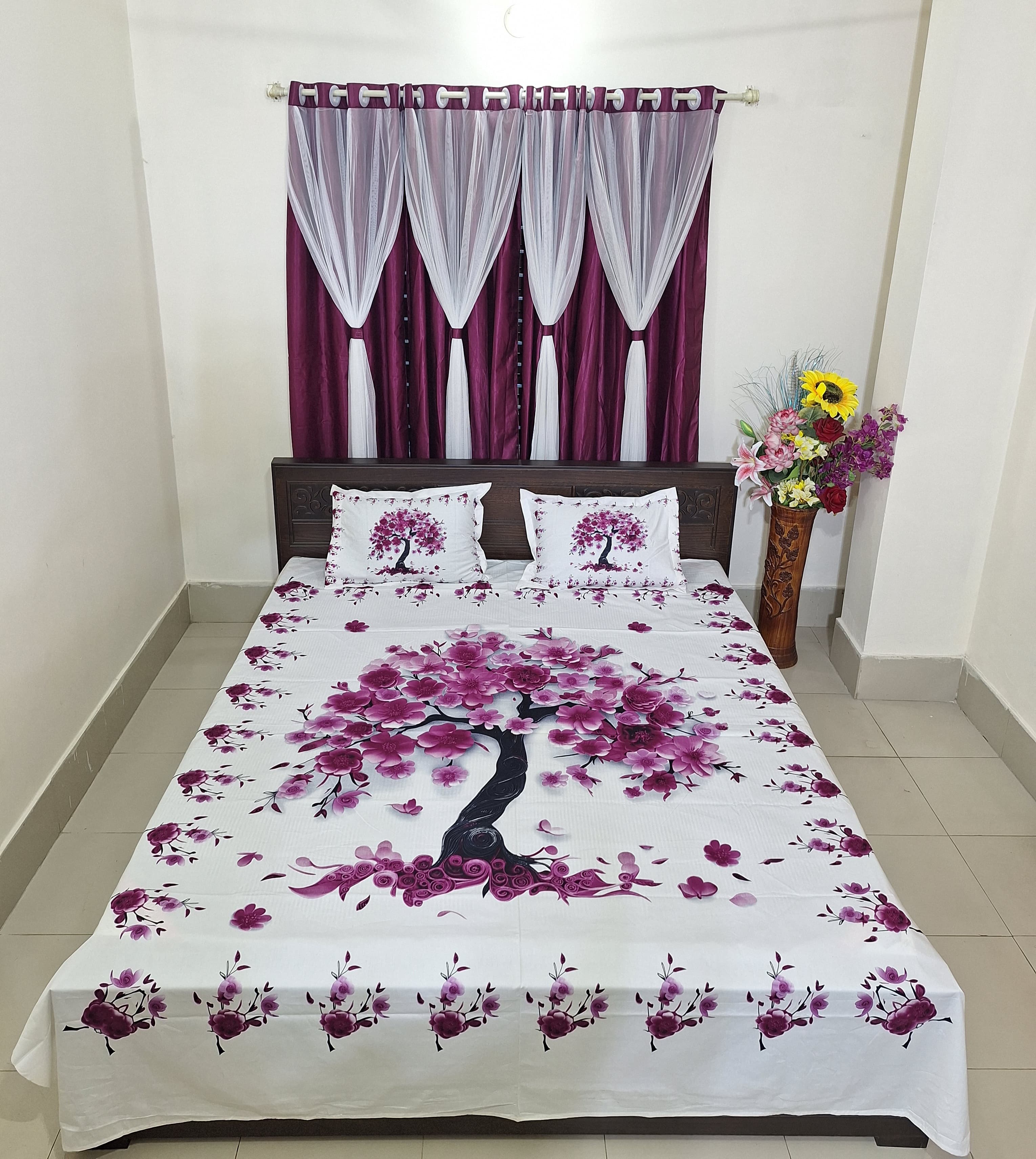 HD Printed Premium Panel Bedsheet
